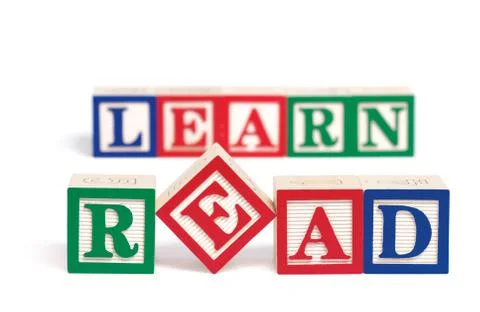 Read and learn alphabet blocks Stock Illustration