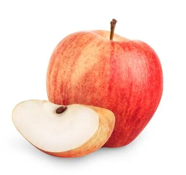 Read apple and apple slice isolated Foto stock