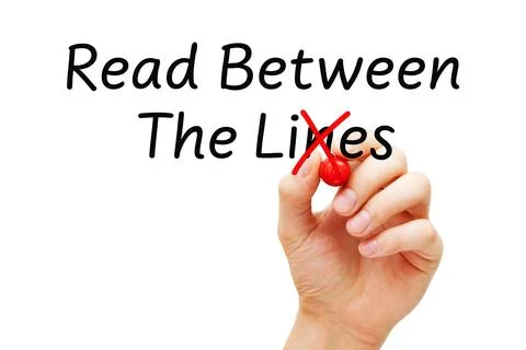 Read Between The Lies Concept Stockfoto's