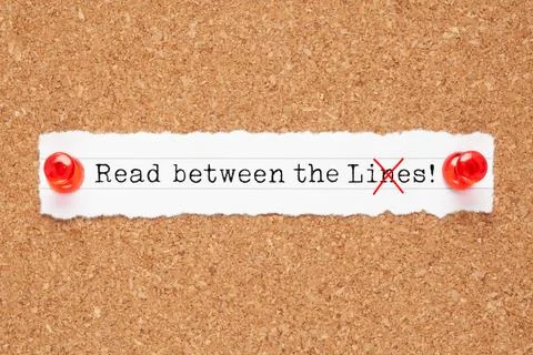 Read Between The Lies Idiom Concept Stock Photos