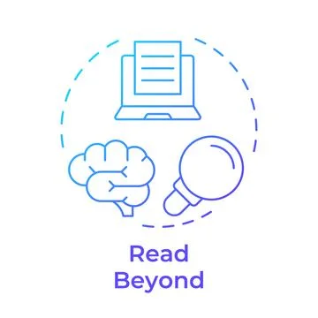 Read beyond blue gradient concept icon 스톡 일러스트