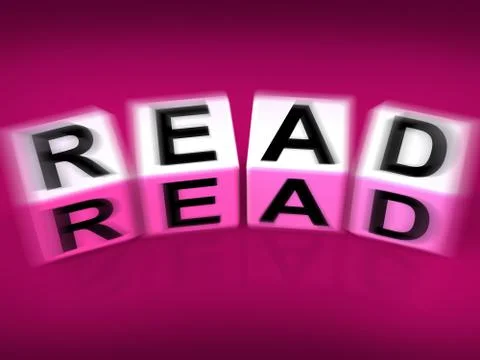 Read blocks displays reading learning and studying Ilustración de archivo