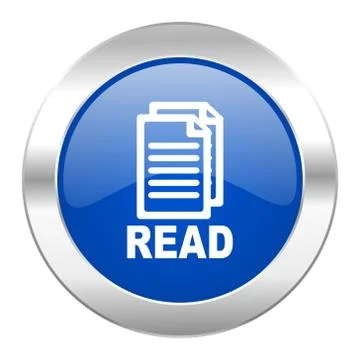 Read blue circle chrome web icon isolated. Ilustración de archivo
