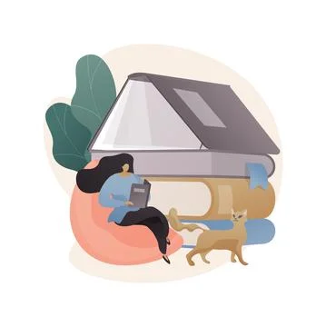 Read a book abstract concept vector illustration. Stock Illustration