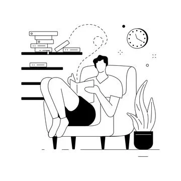 Read a book abstract concept vector illustration. Stock Illustration