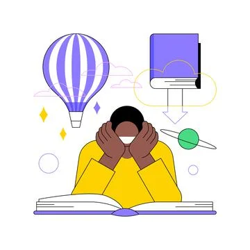 Read a book abstract concept vector illustration. Stock Illustration