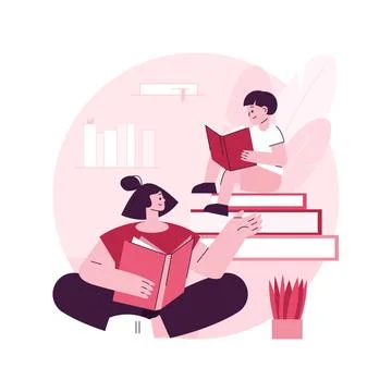 Read a book abstract concept vector illustration. Stock Illustration