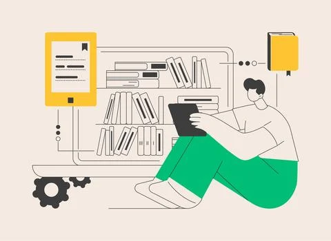 Read a book abstract concept vector illustration. Stock Illustration