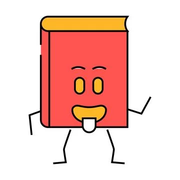 Read book character icon color illustration Stock Illustration
