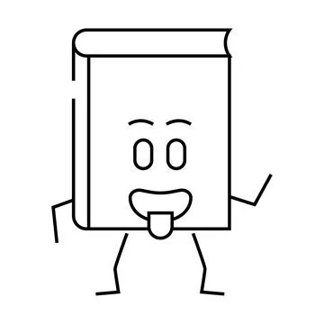 Read book character line icon vector illustration Stock Illustration