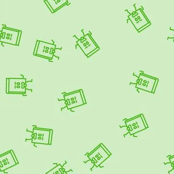 Read book character line vector seamless pattern Stock Illustration