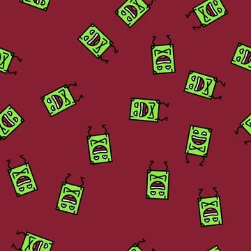 Read book character vector seamless pattern イラスト素材