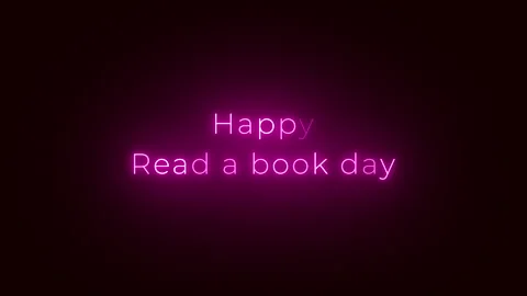 Read a Book Day neon glowing flickering pink sign illuminated Stock Footage 282720880