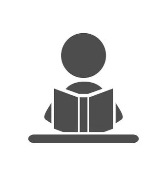 Read book man flat icon pictogram isolated on white Stock Illustration