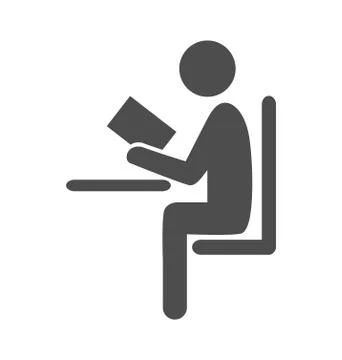 Read book man flat icon pictogram isolated on white Illustrazione stock