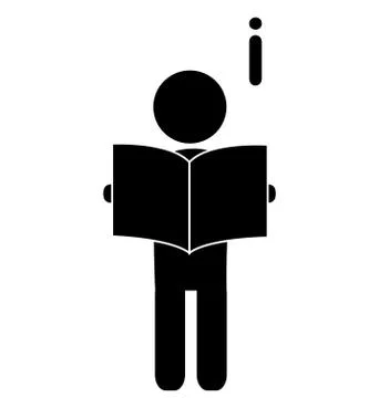 Read book man flat icon pictogram isolated on white Stock-Illustration