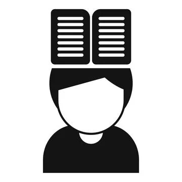 Read book memory icon simple vector. Lost think Illustrazione stock