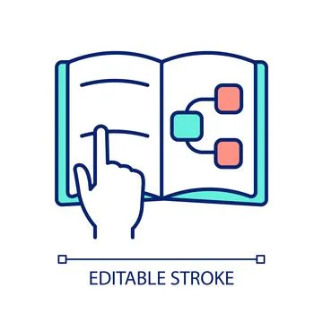 Read book on programming RGB color icon Stockillustratie