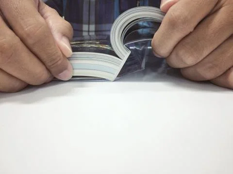 Read a book on table isolated. Stock Photos