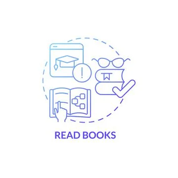 Read books blue gradient concept icon Stock-Illustration