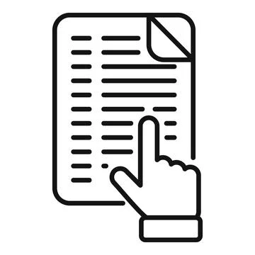 Read document icon outline . Online training Stock Illustration