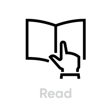 Read icon. Editable Vector Outline. Stock Illustration