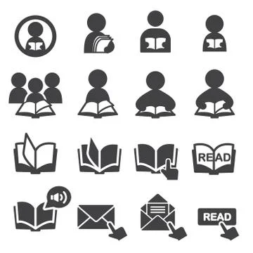 Read icon set Stock Illustration