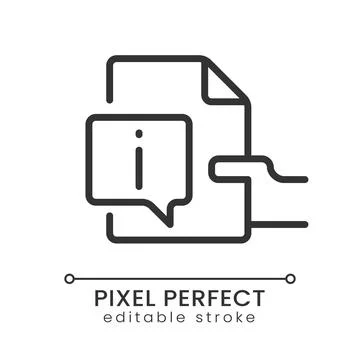 Read instructions pixel perfect linear icon Stock Illustration