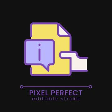 Read instructions pixel perfect RGB color icon for dark theme Stock Illustration