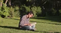 read joke play boy - smile - laugh - fun - happy HD Footage
