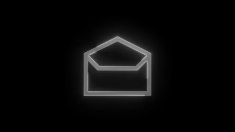 Read mail stroke icon glowing neon animation Stock Footage 289464521