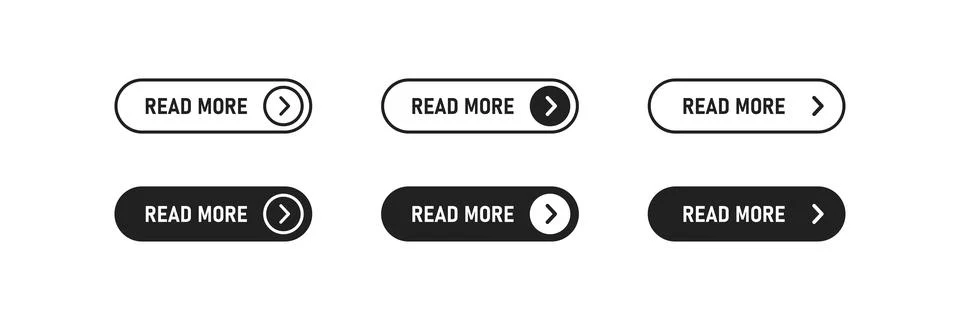 Read more button icon. Continue symbol, action design element in vector flat Stock Illustration