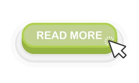 Read More green 3D button in flat style isolated on white background. Vector  스톡 일러스트