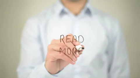 Read More , man writing on transparent screen Stock Footage 62761560