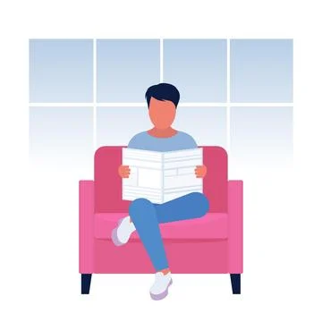 Read newspaper Stock Illustration