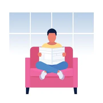 Read newspaper Stock Illustration