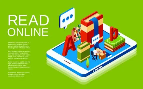 Read online library vector illustration Stockillustratie