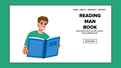 Read reading man book vector Stock Illustration