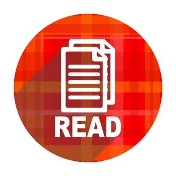 Read red flat icon isolated. Illustration