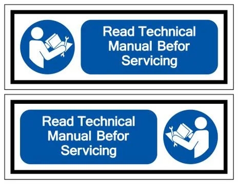 Read Technical Manual Before Servicing Symbol Sign, Vector Illustration, Isol Stock Illustration