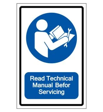 Read Technical Manual Before Servicing Symbol Sign, Vector Illustration, Isol Stock Illustration