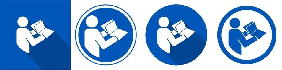 Read Technical Manual Before Servicing Symbol Sign Isolate on White Backgroun Illustrazione stock