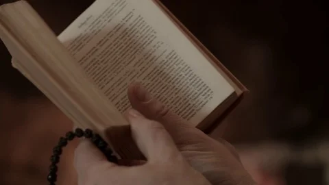 Reader with book beside fireplace Stock Footage 75737856