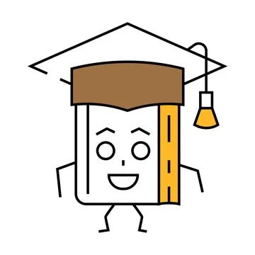 Reader book character icon color illustration Stock Illustration