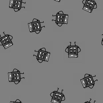 Reader book character vector seamless pattern イラスト素材