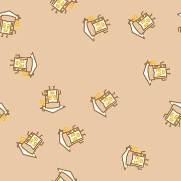 Reader book character vector seamless pattern Stock Illustration