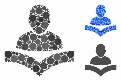 Reader boy Mosaic Icon of Circle Dots Stock Illustration