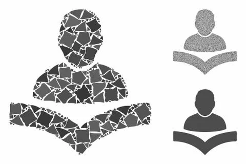 Reader boy Mosaic Icon of Joggly Parts Illustrazione stock
