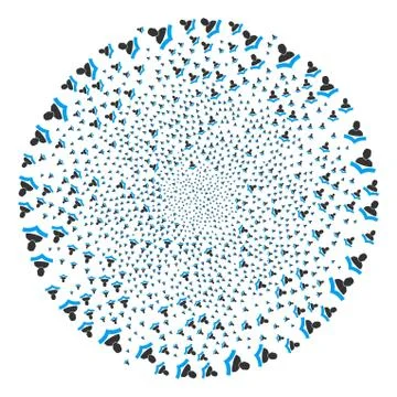 Reader Centrifugal Round Cluster 스톡 일러스트