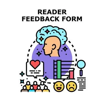 Reader feedback form collecting customer opinion survey Stock Illustration